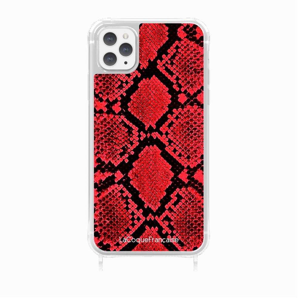Red Python Printed Rings Case