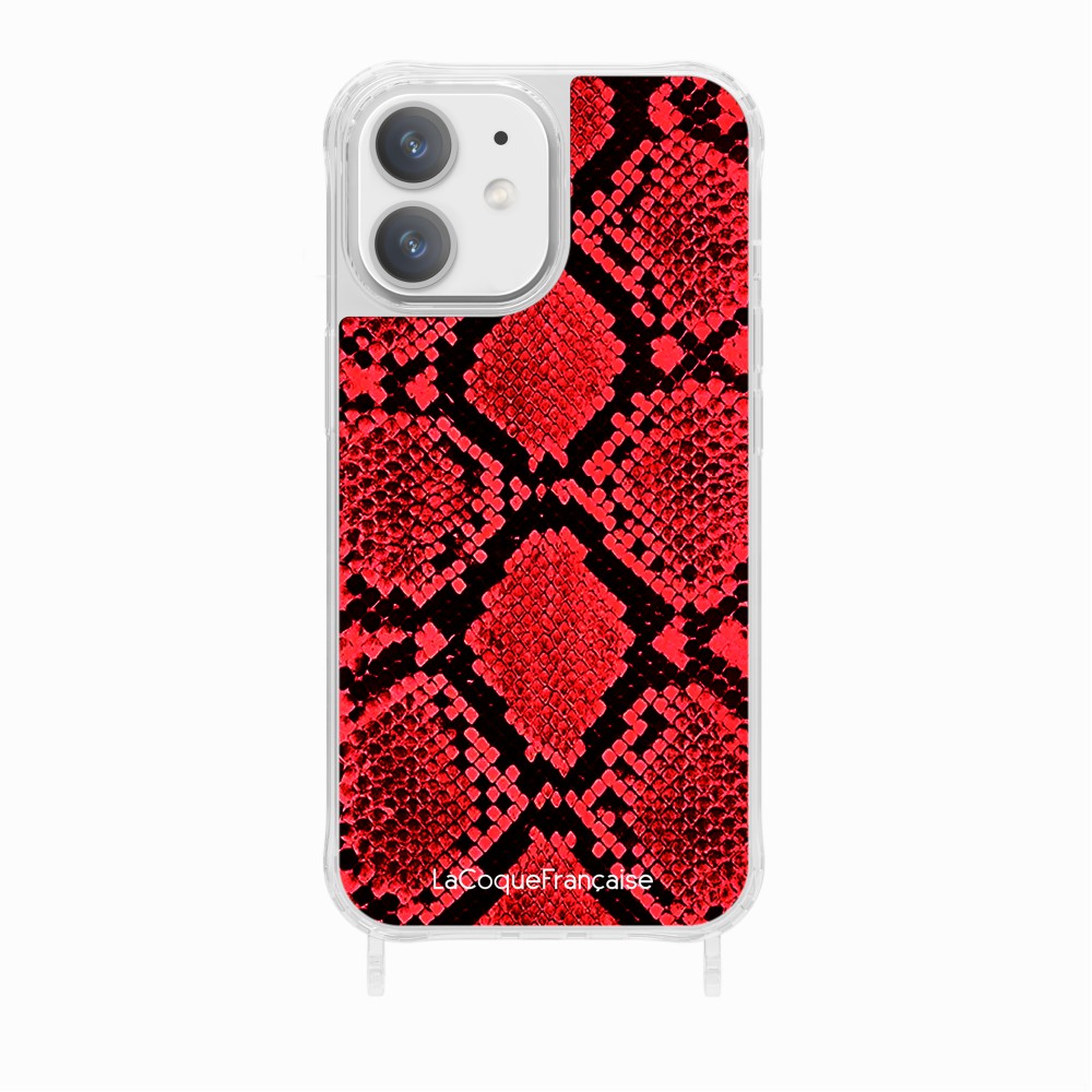 Red Python Printed Rings Case