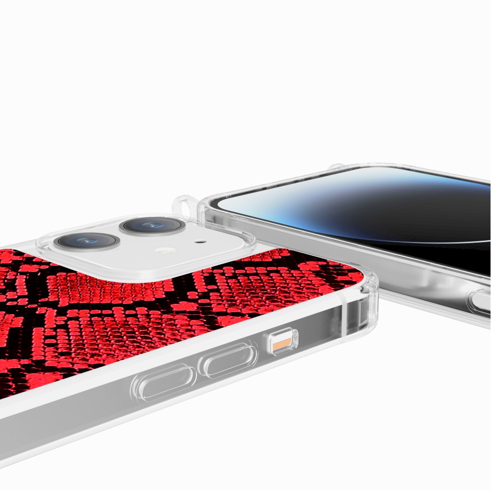 Coque Anneaux Imprimee Python Rouge - 69