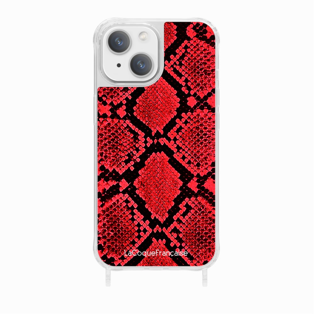 Red Python Printed Rings Case