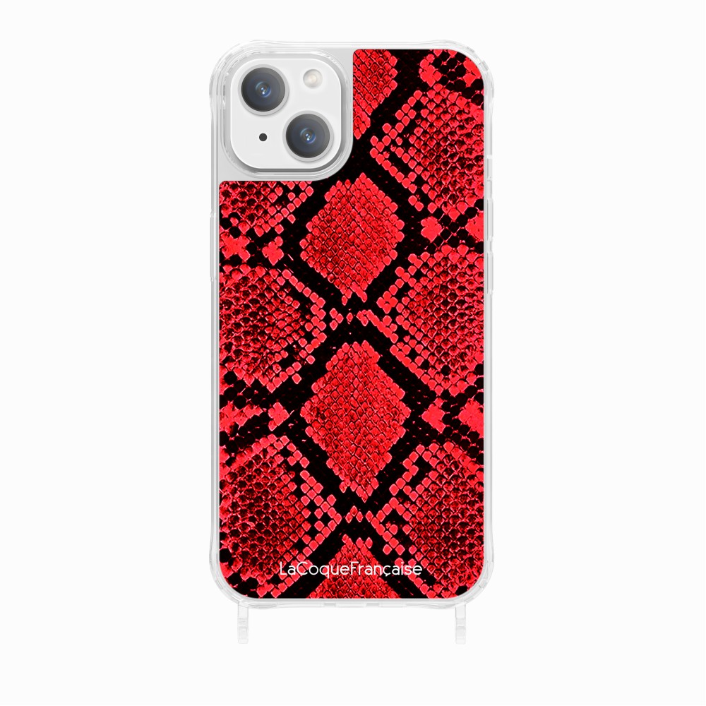 Red Python Printed Rings Case