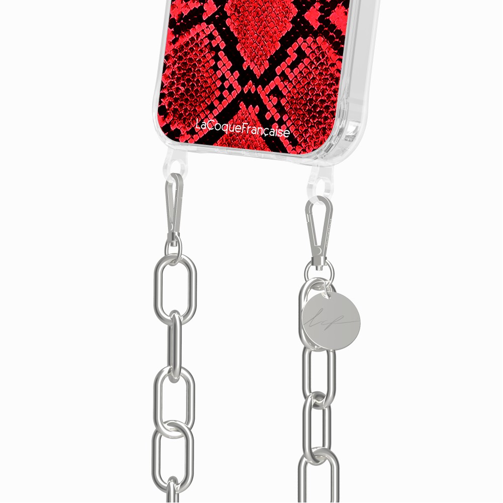 Coque Anneaux Imprimee Python Rouge