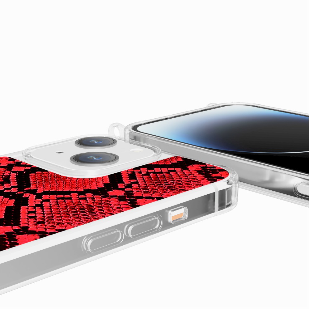 Coque Anneaux Imprimee Python Rouge