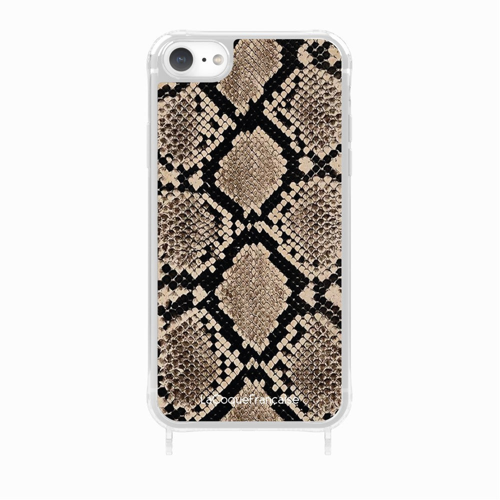 Coque Anneaux Imprimee Python Beige