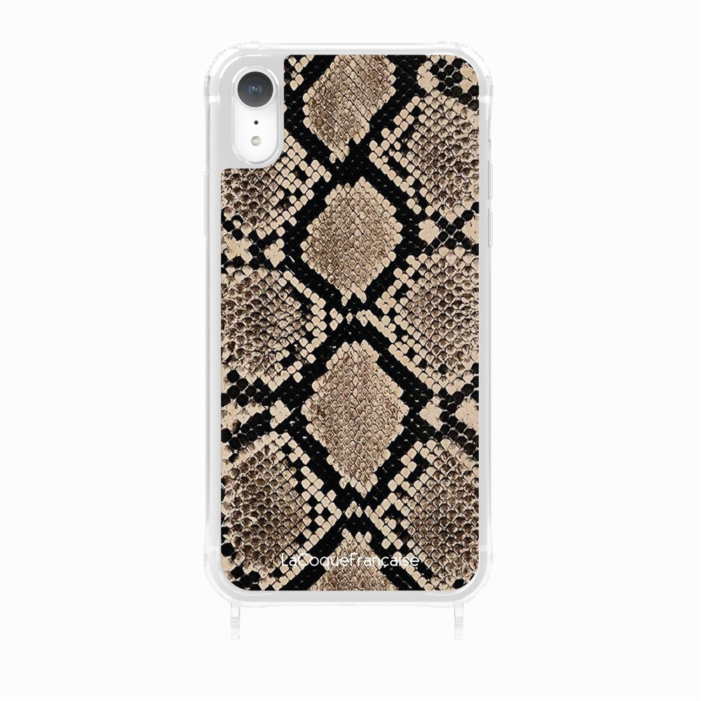 Coque Anneaux Imprimee Python Beige