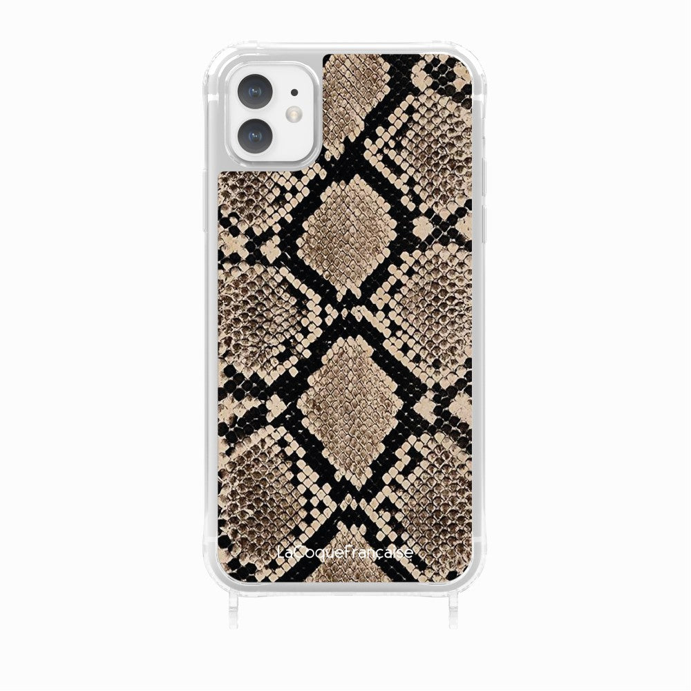 Coque Anneaux Imprimee Python Beige