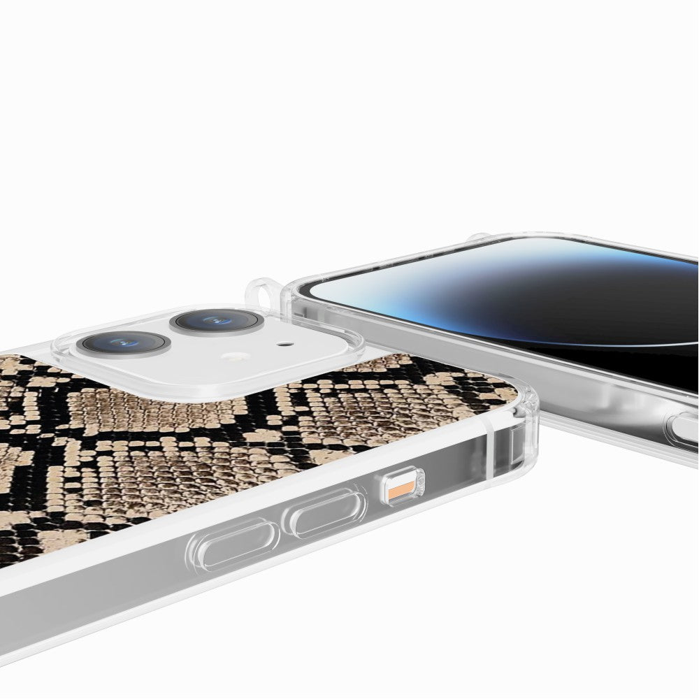 Coque Anneaux Imprimee Python Beige