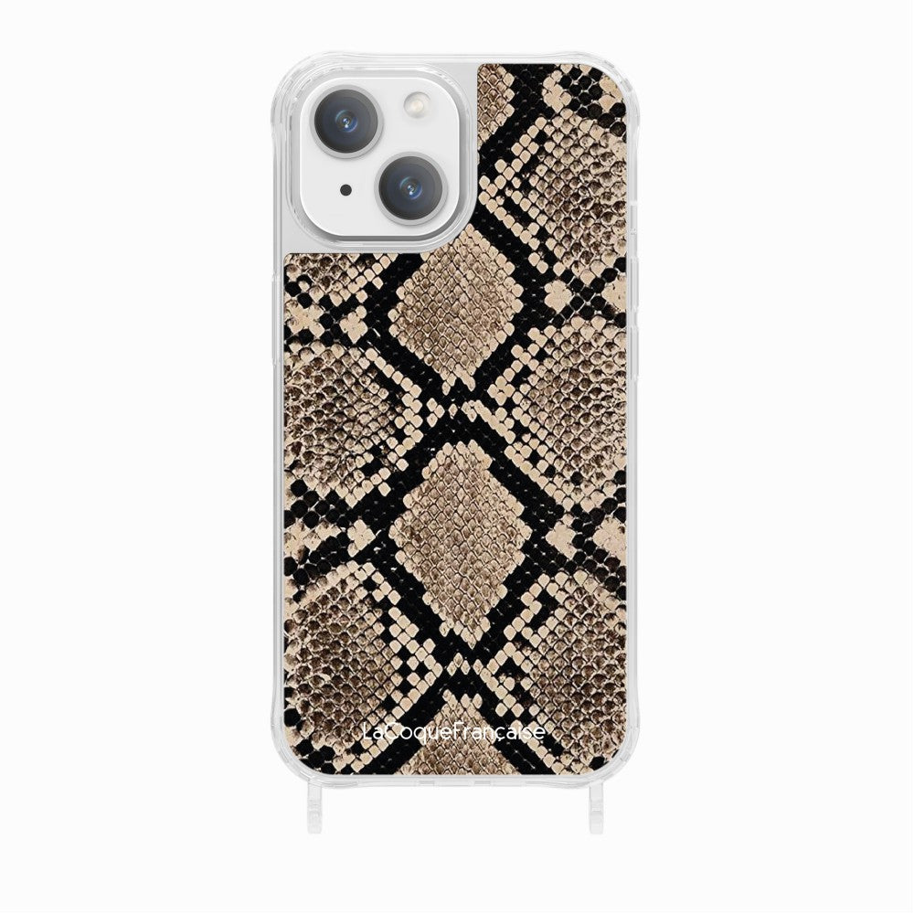 Coque Anneaux Imprimee Python Beige