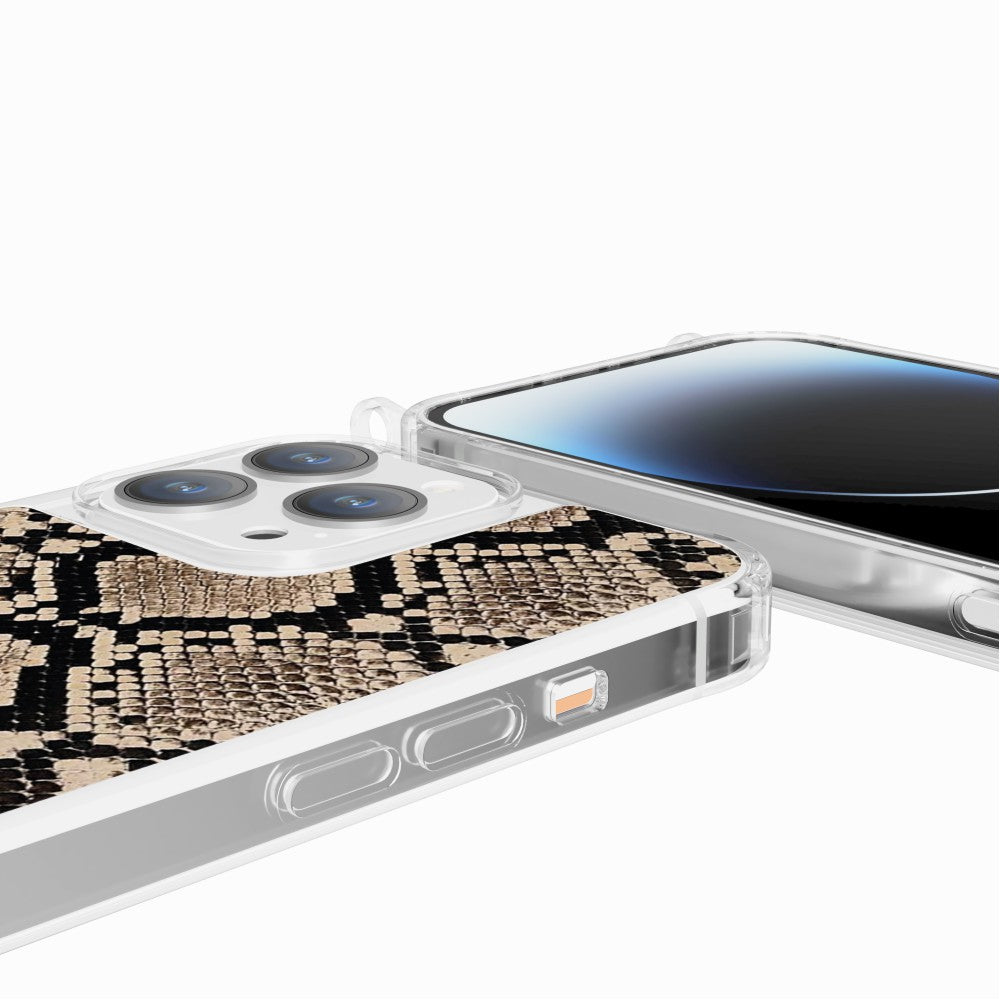 Coque Anneaux Imprimee Python Beige