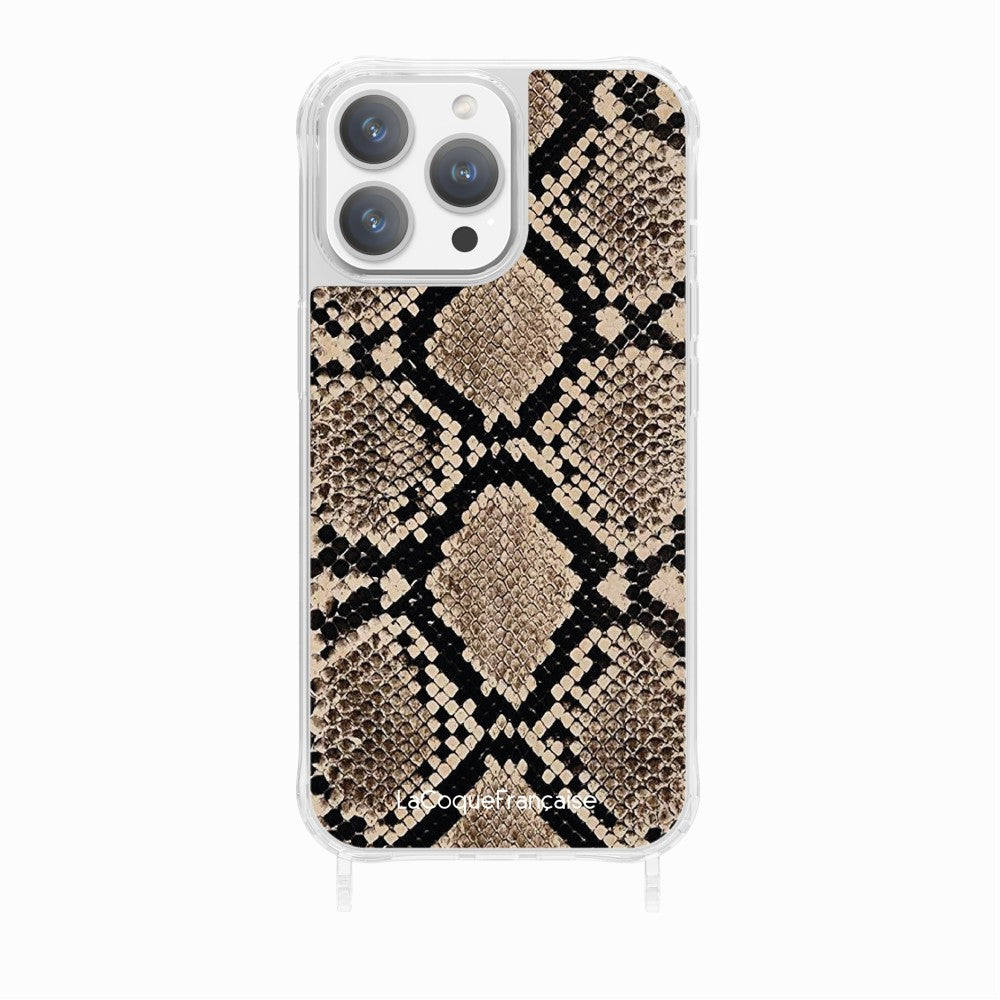 Coque Anneaux Imprimee Python Beige