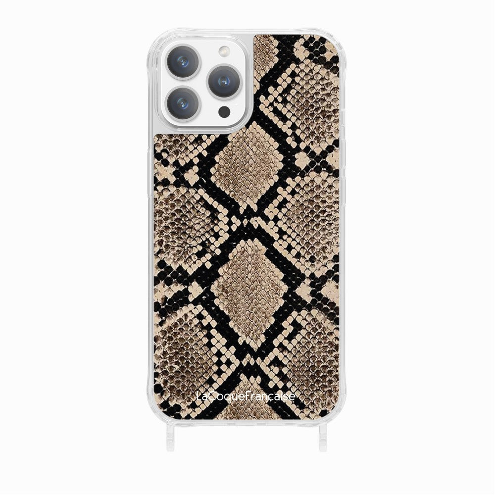 Coque Anneaux Imprimee Python Beige