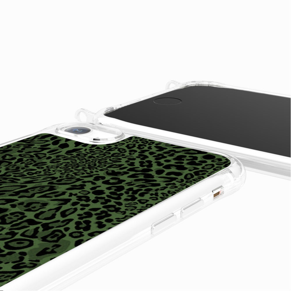 Coque Anneaux Imprimee Leopard Vert - 87