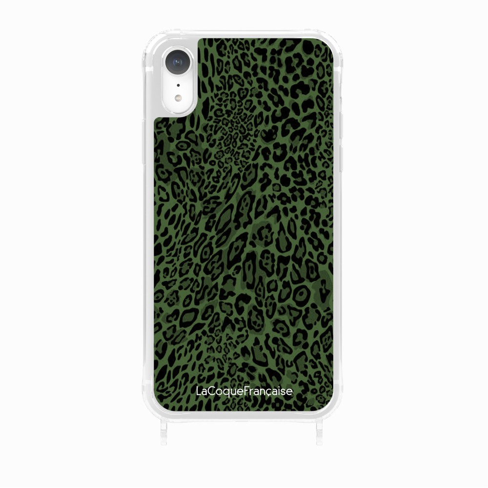 Coque Anneaux Imprimee Leopard Vert - 81