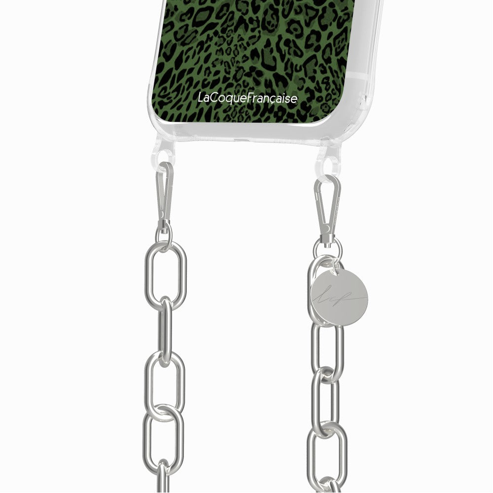 Coque Anneaux Imprimee Leopard Vert - 84