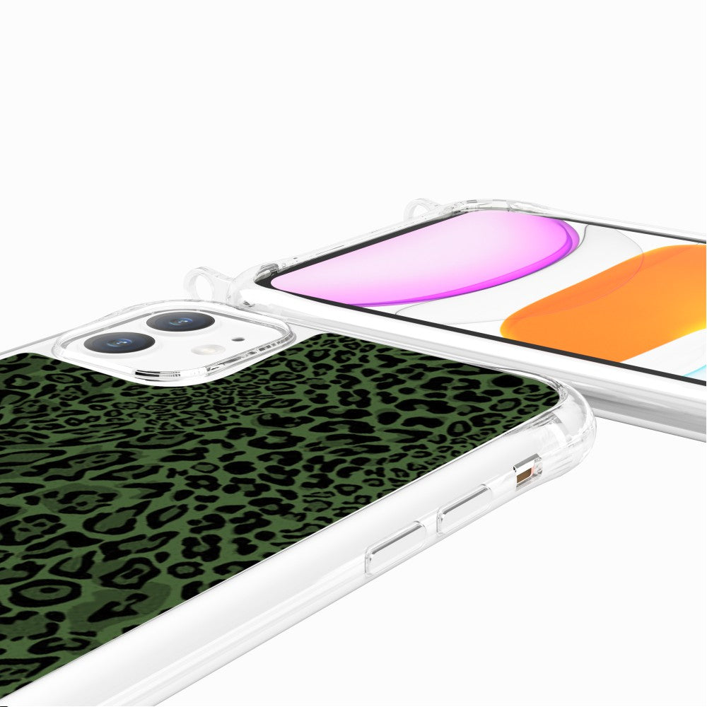 Coque Anneaux Imprimee Leopard Vert - 79