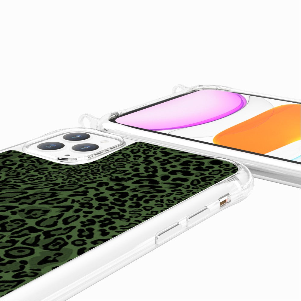Coque Anneaux Imprimee Leopard Vert - 75