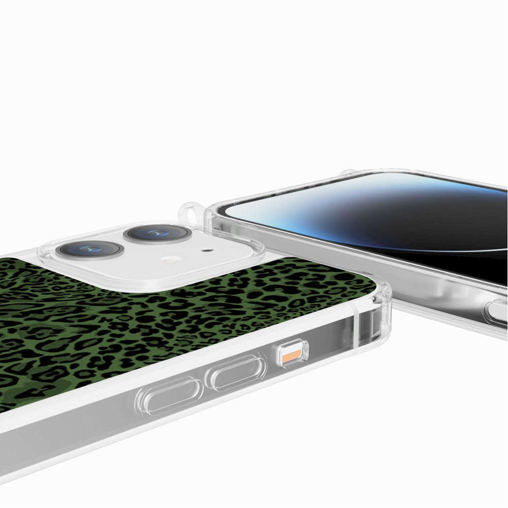 Coque Anneaux Imprimee Leopard Vert - 67
