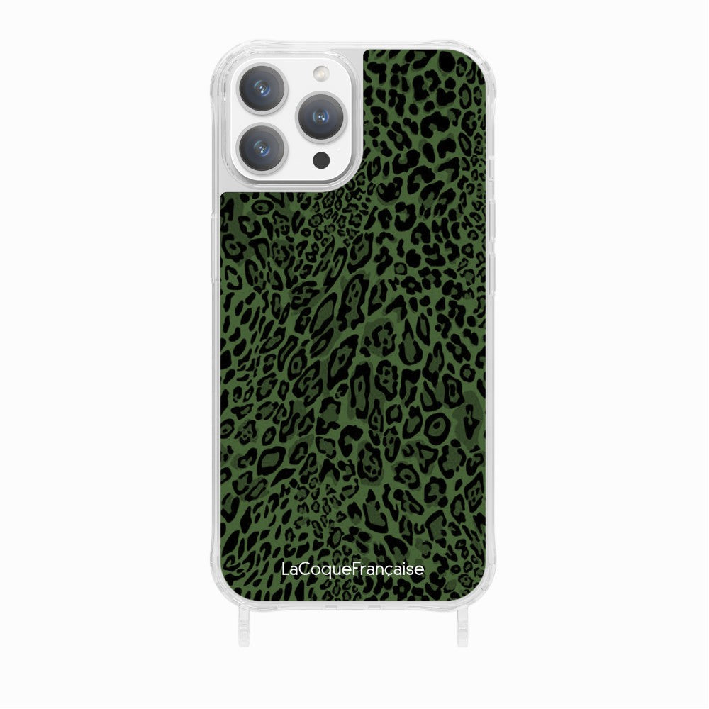 Coque Anneaux Imprimee Leopard Vert