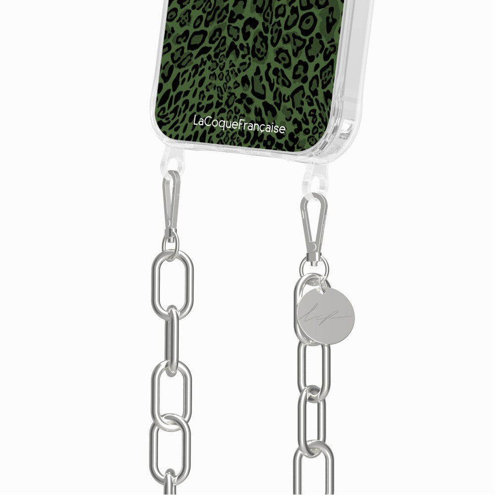 Coque Anneaux Imprimee Leopard Vert