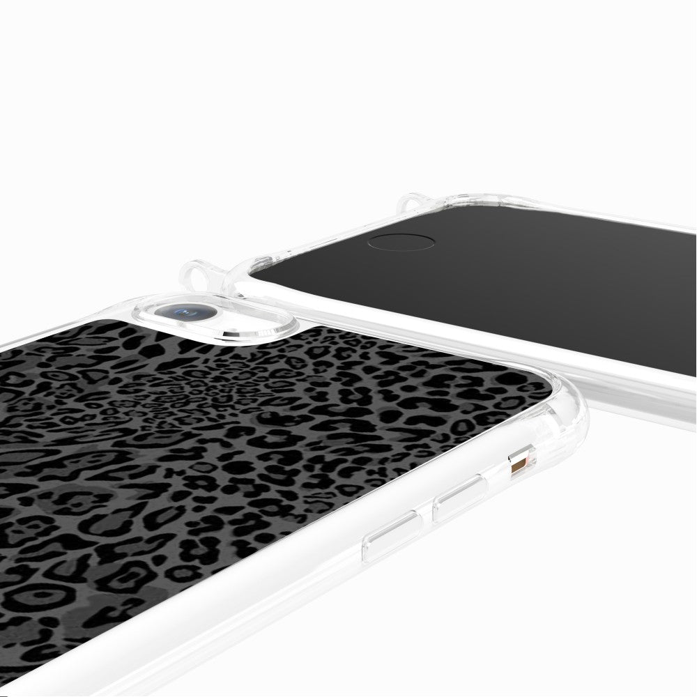 Coque Anneaux Imprimee Leopard Gris - 92