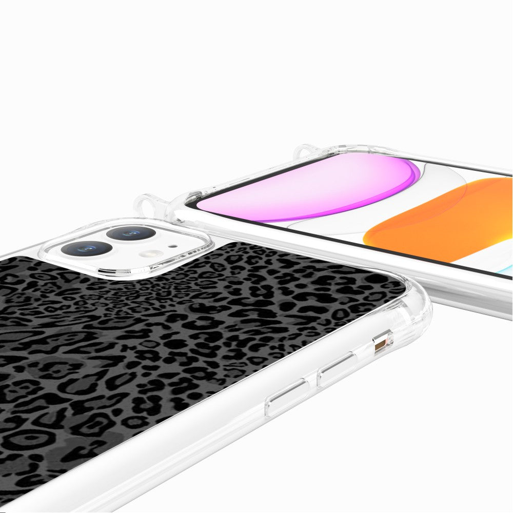 Coque Anneaux Imprimee Leopard Gris - 86