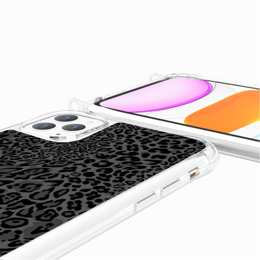 Coque Anneaux Imprimee Leopard Gris - 83