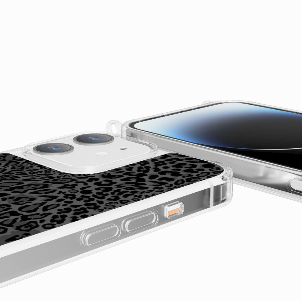 Coque Anneaux Imprimee Leopard Gris - 77