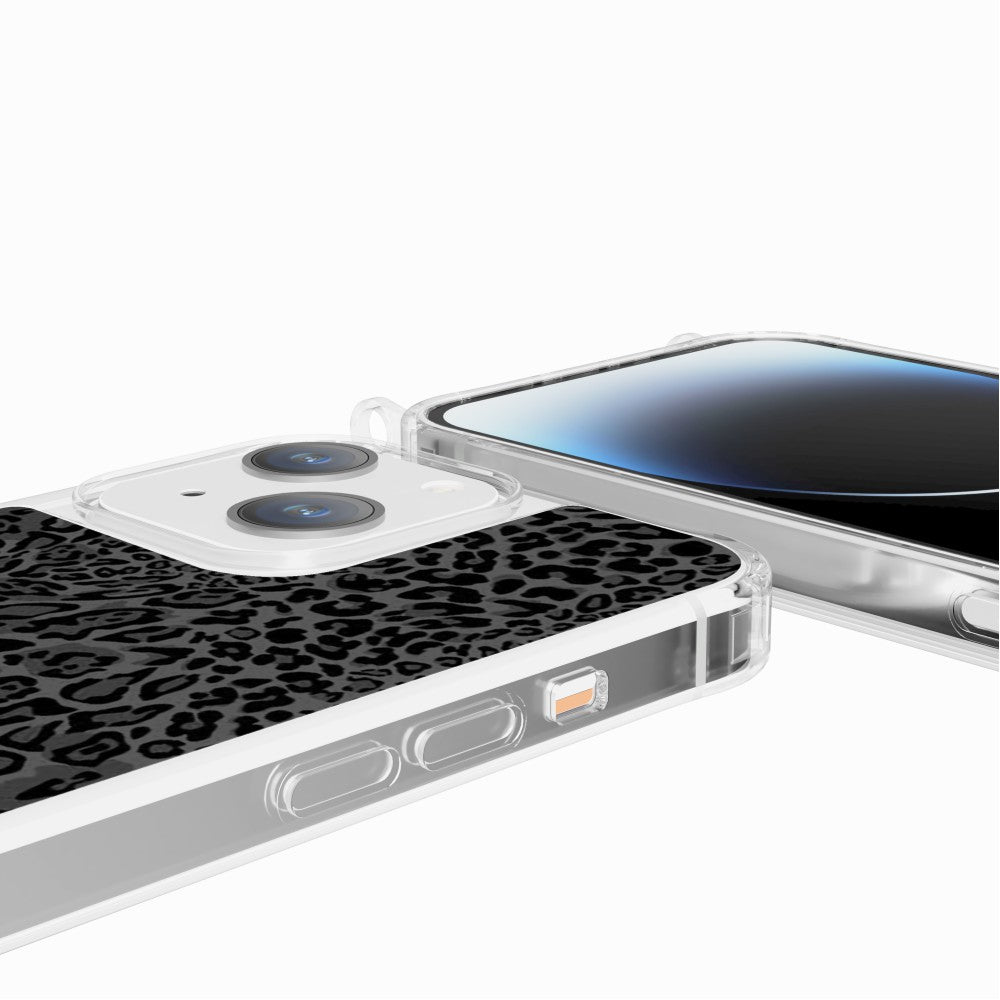 Coque Anneaux Imprimee Leopard Gris - 65