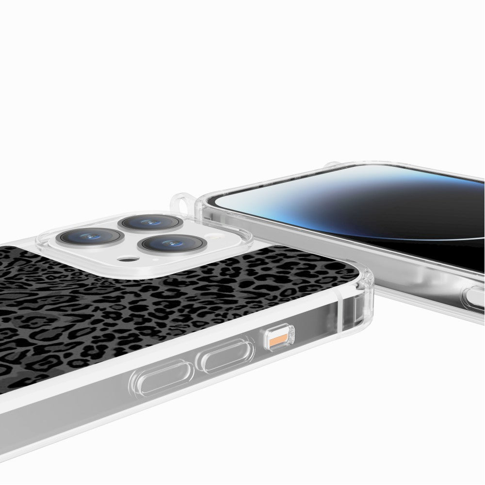 Coque Anneaux Imprimee Leopard Gris - 62