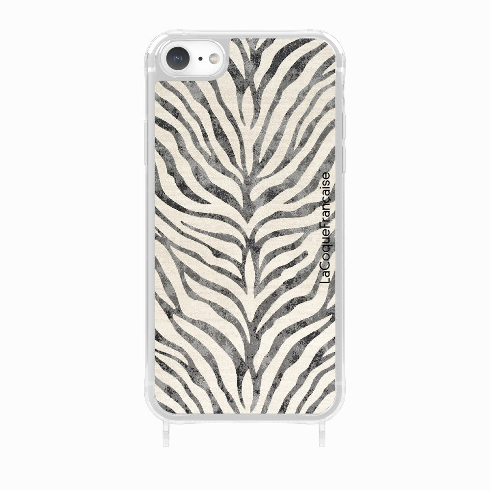 Coque Anneaux Imprimee Zebre Noir