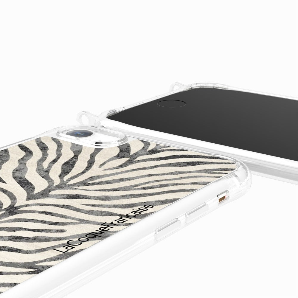 Coque Anneaux Imprimee Zebre Noir