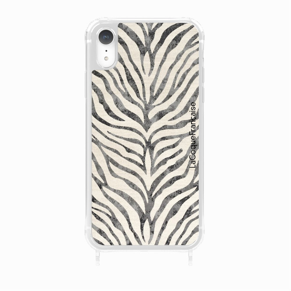 Coque Anneaux Imprimee Zebre Noir