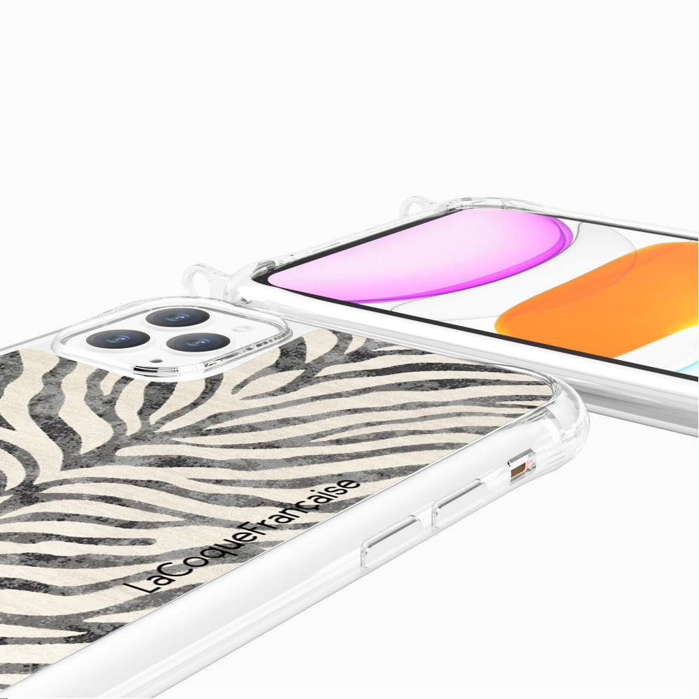 Coque Anneaux Imprimee Zebre Noir