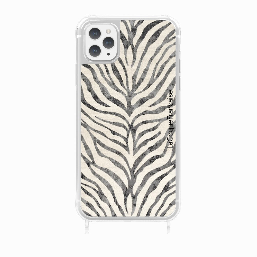 Coque Anneaux Imprimee Zebre Noir