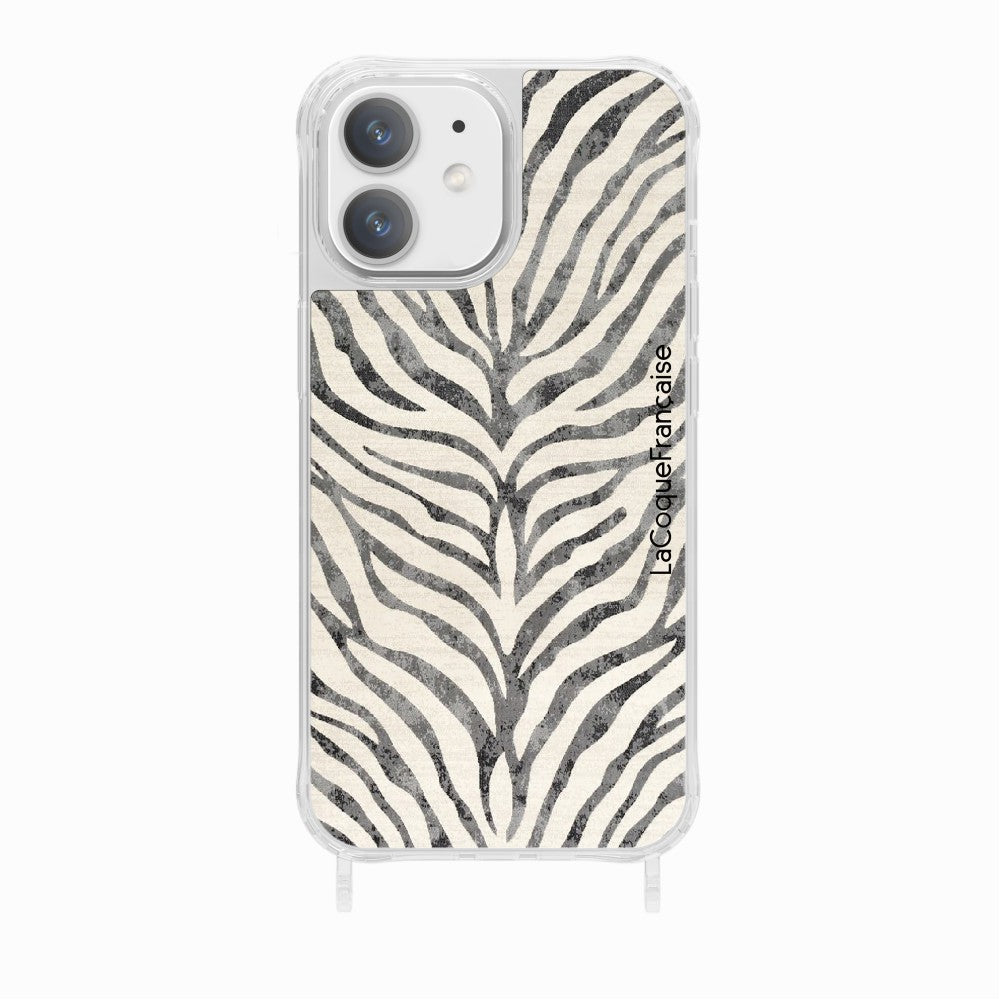 Coque Anneaux Imprimee Zebre Noir