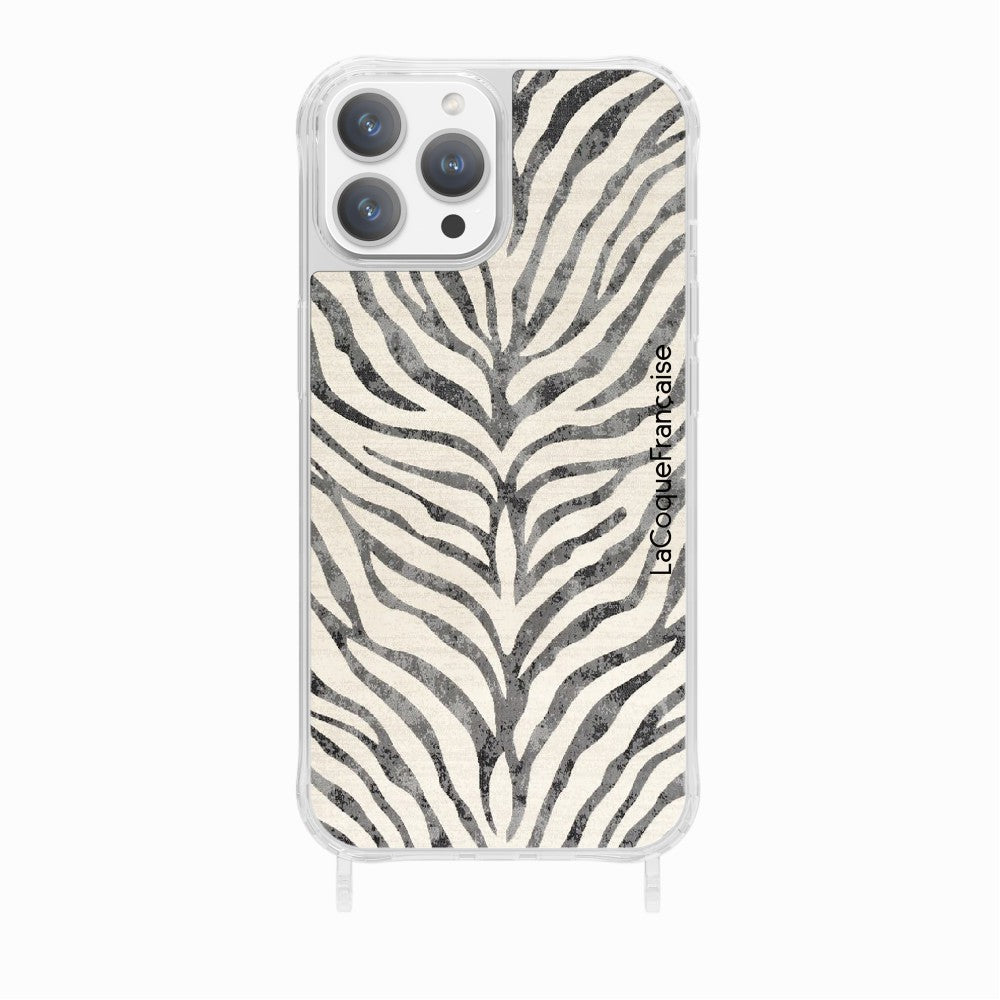 Coque Anneaux Imprimee Zebre Noir