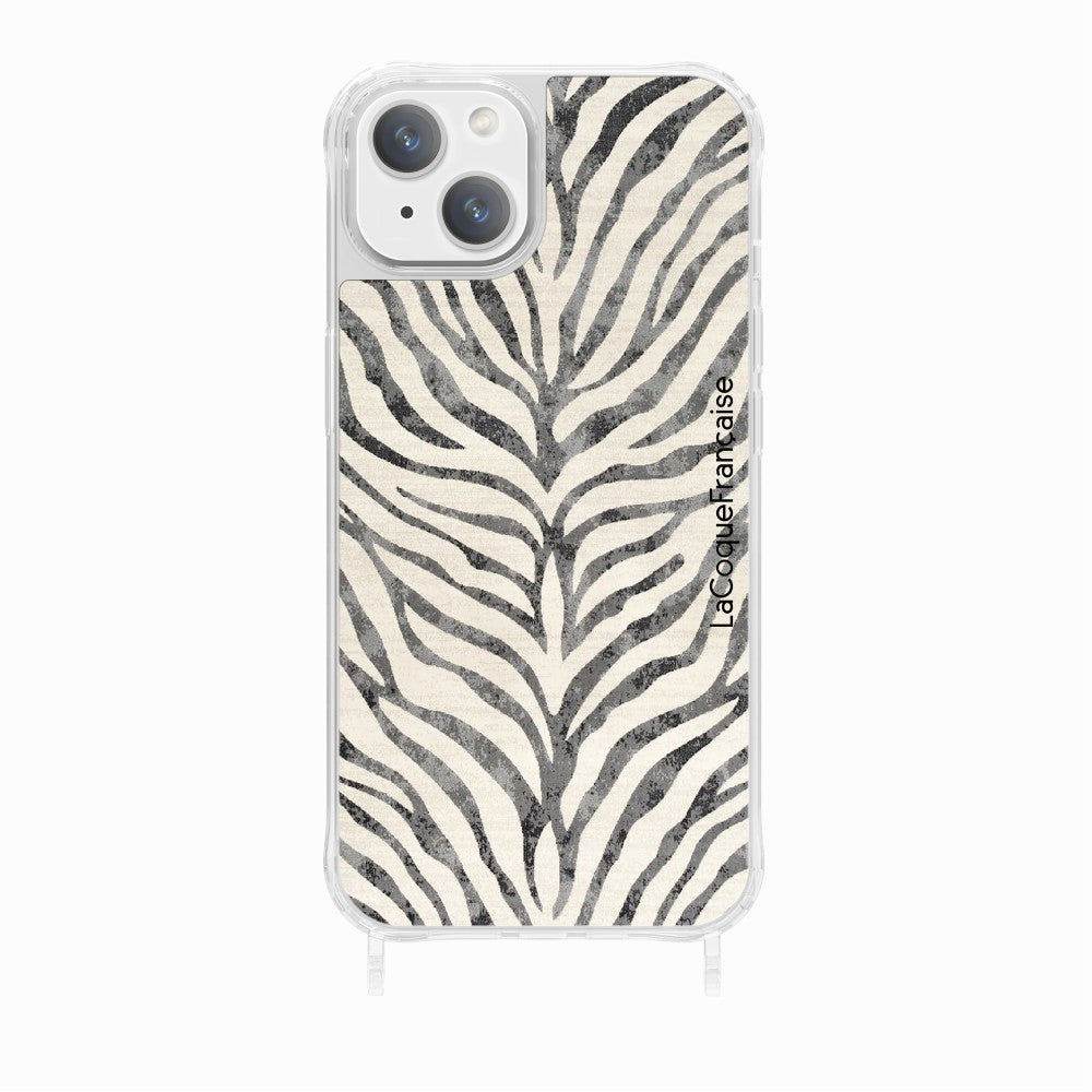 Coque Anneaux Imprimee Zebre Noir