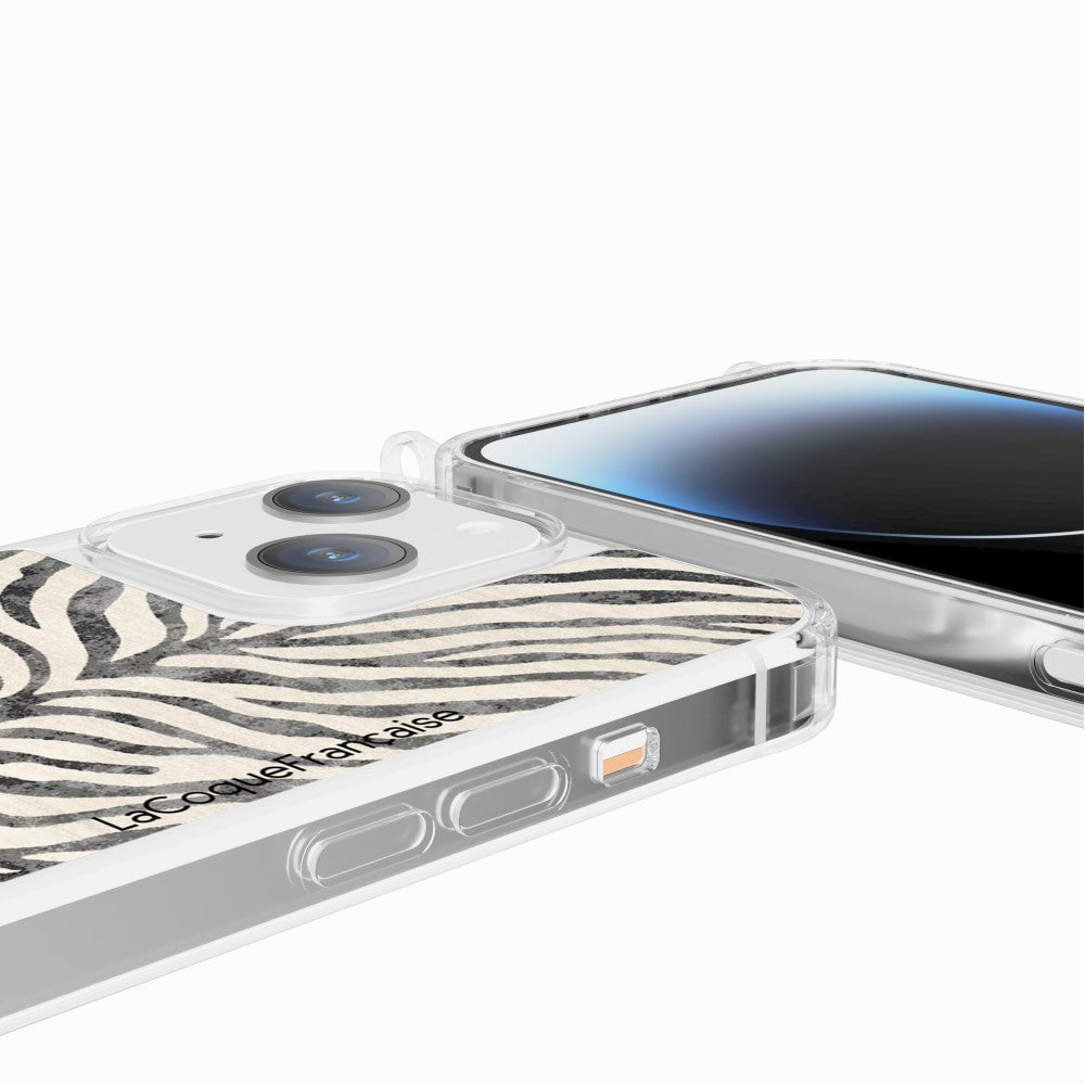 Coque Anneaux Imprimee Zebre Noir