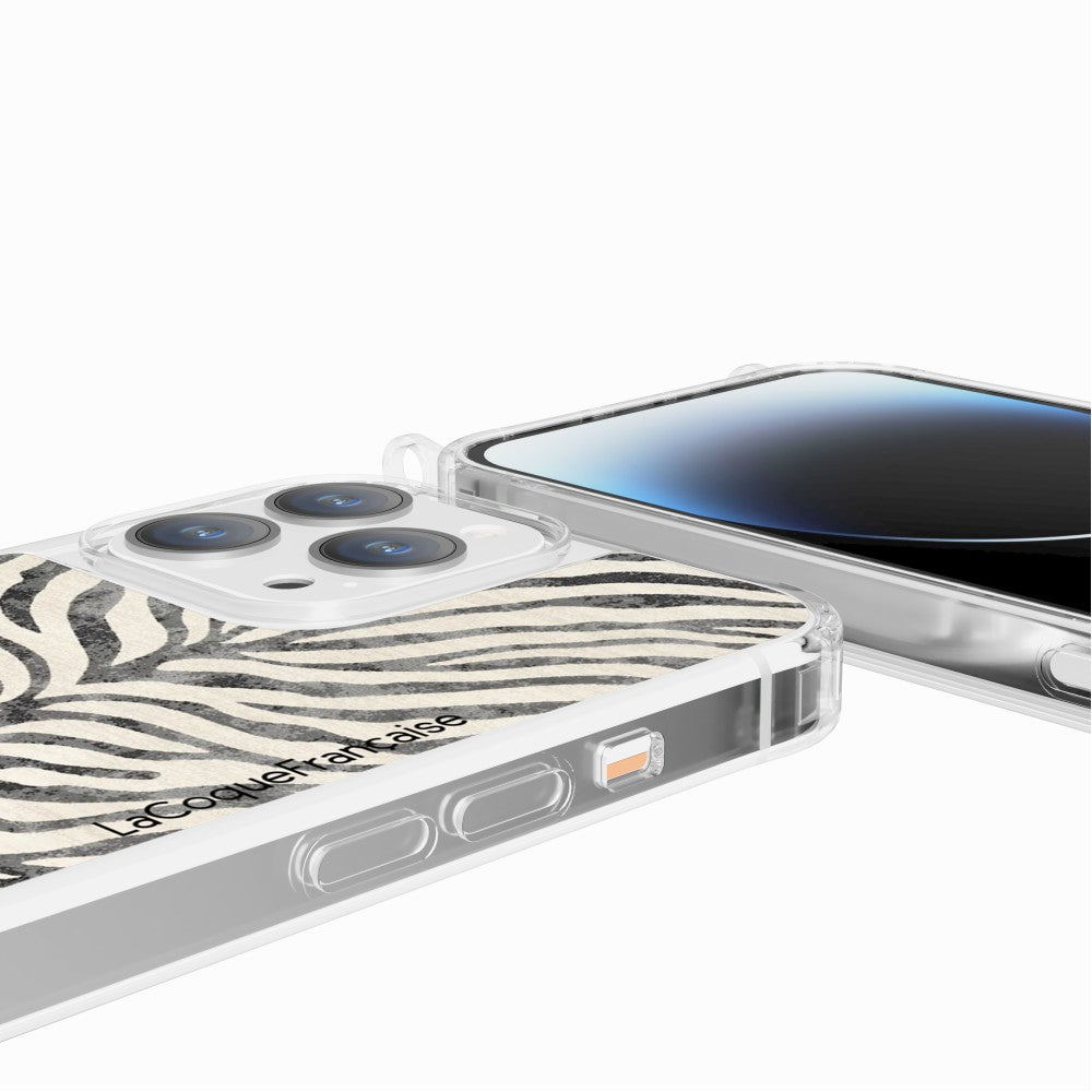 Coque Anneaux Imprimee Zebre Noir