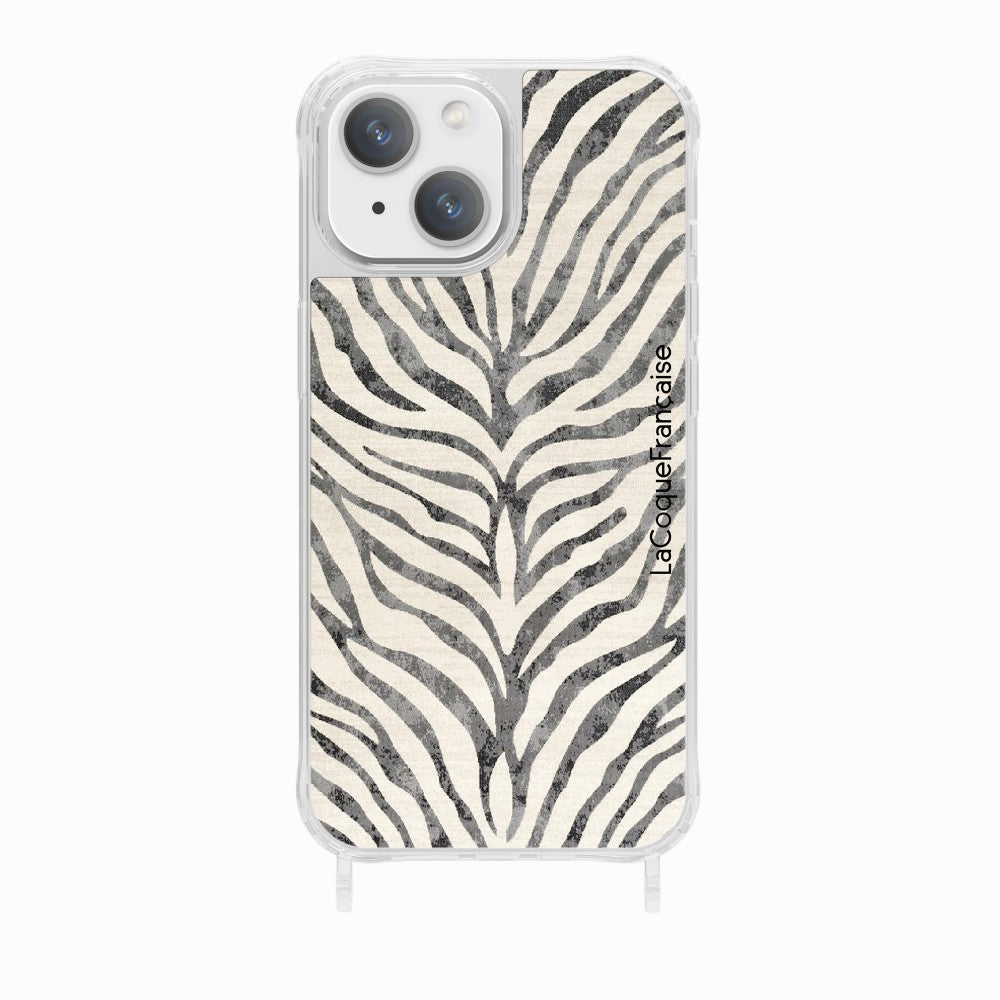 Coque Anneaux Imprimee Zebre Noir