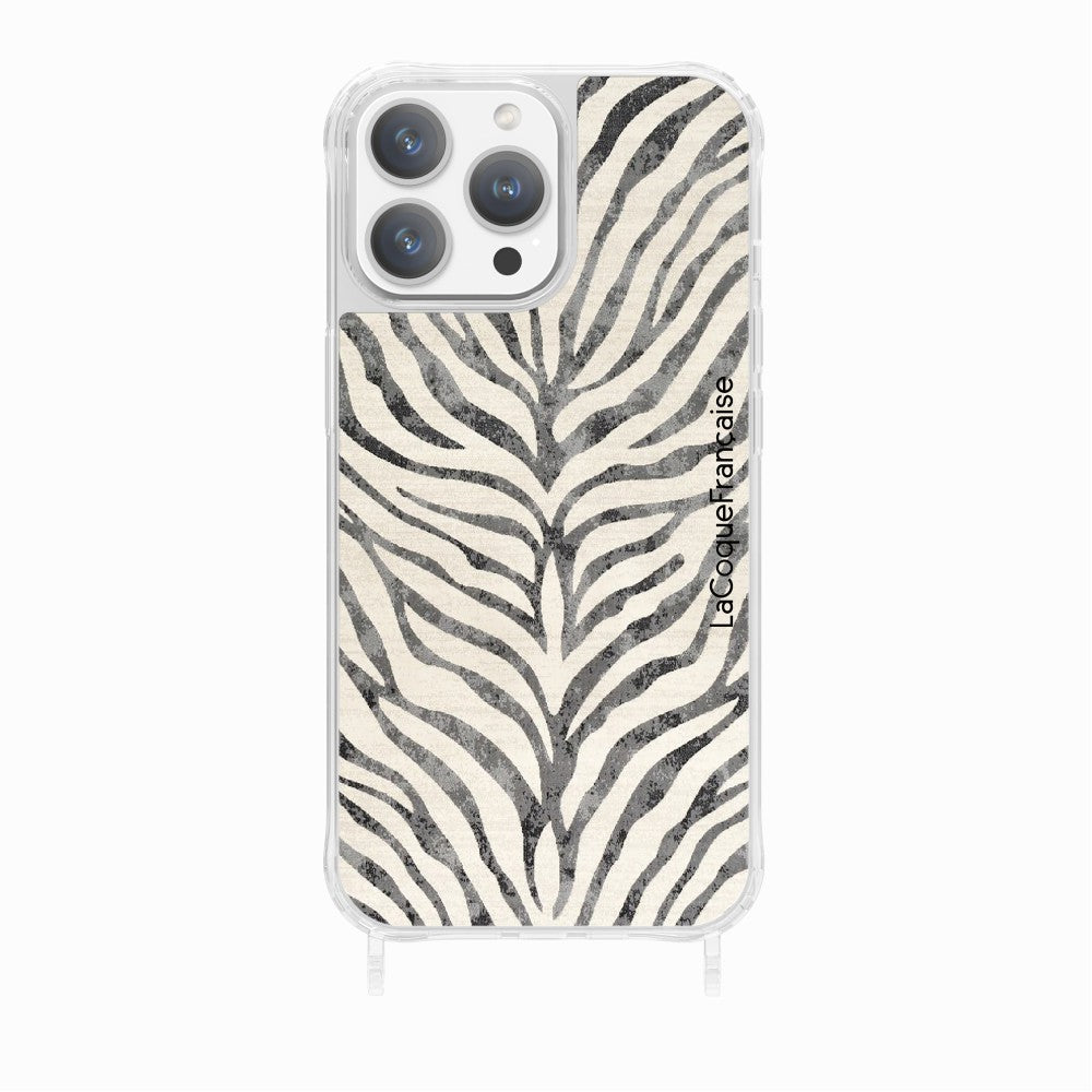 Coque Anneaux Imprimee Zebre Noir