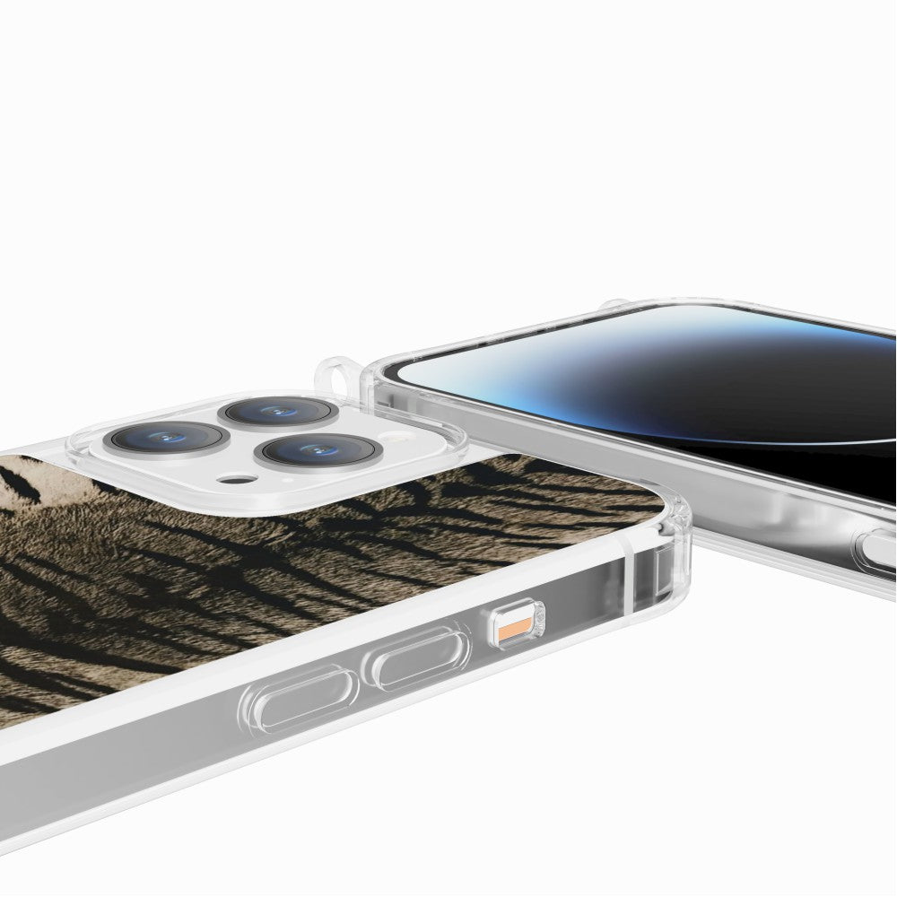 Coque Anneaux Imprimee Zebre Gris