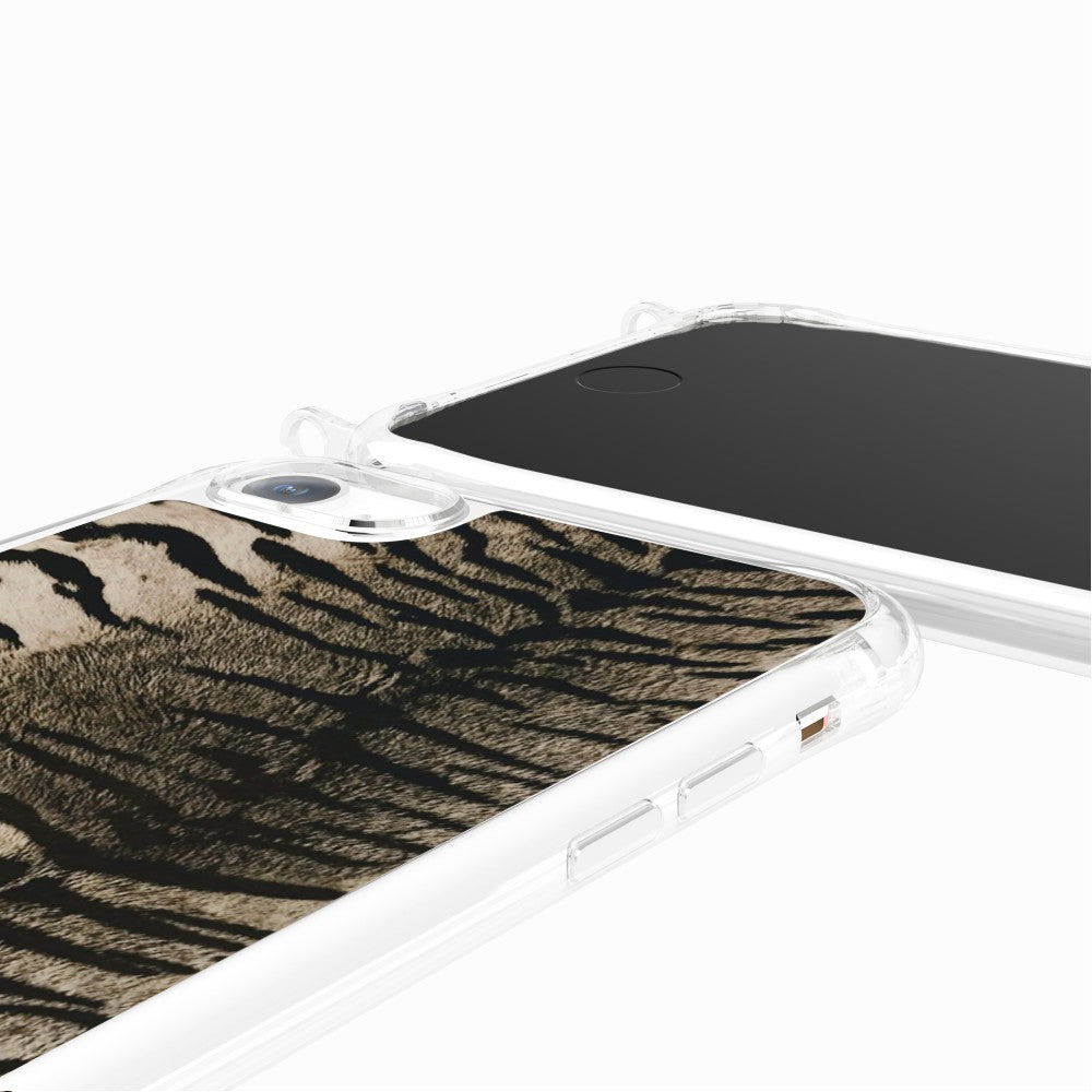 Coque Anneaux Imprimee Zebre Gris