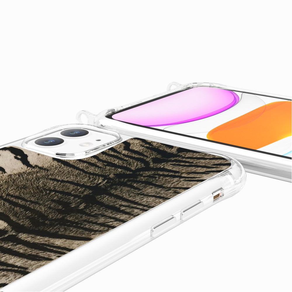 Coque Anneaux Imprimee Zebre Gris