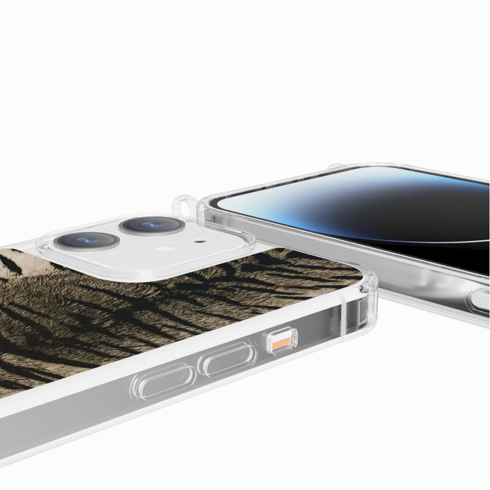 Coque Anneaux Imprimee Zebre Gris