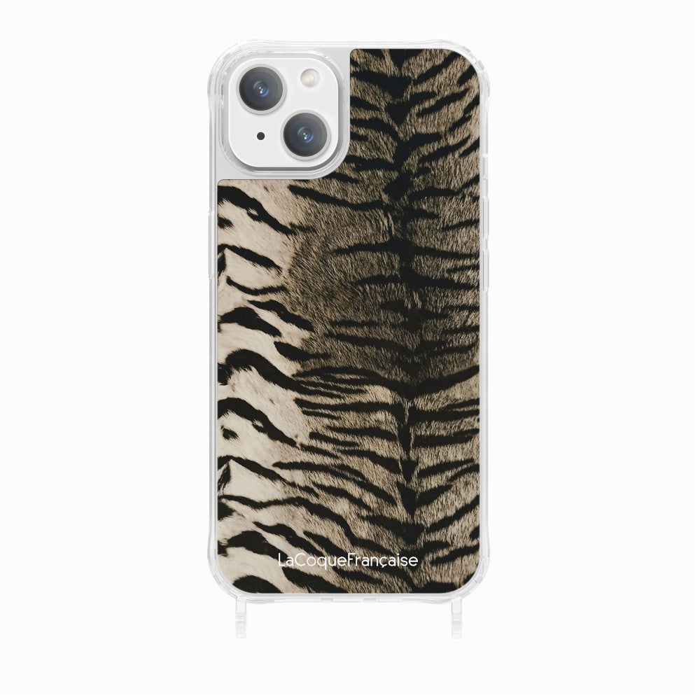 Coque Anneaux Imprimee Zebre Gris