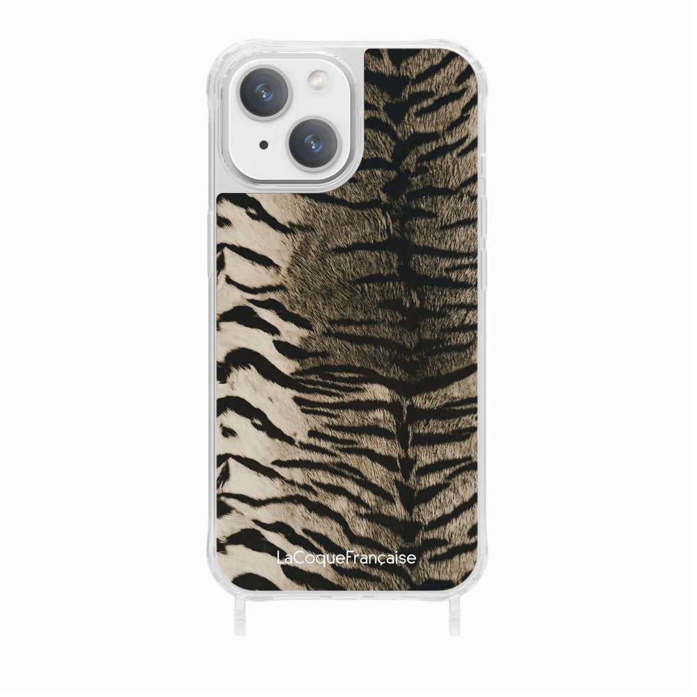 Coque Anneaux Imprimee Zebre Gris