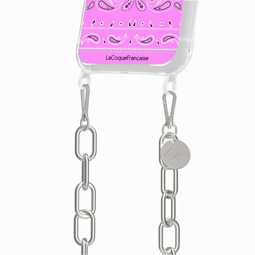 Coque Anneaux Imprimee Bandana Rose - 90