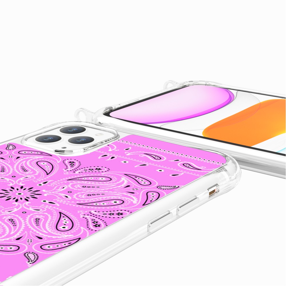 Coque Anneaux Imprimee Bandana Rose - 77