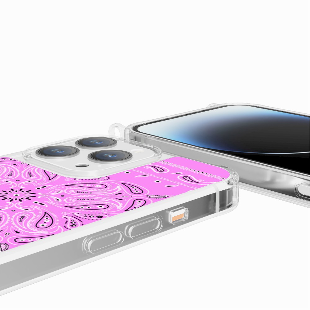 Coque Anneaux Imprimee Bandana Rose - 65